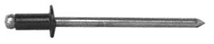 CRL Black 1/8" Diameter, 3/16" to 1/4" Grip Range Aluminum Mandrel and Rivet in Packs of 10,000