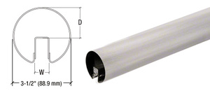 CRL Brushed Stainless 3-1/2" Premium Cap Rail for 1/2" or 5/8" Glass  - 120"