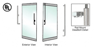 CRL-Blumcraft® Polished Stainless Right Hand Reverse Rail Mount Keyed Access 'H' Exterior Top Securing Deadbolt Handle