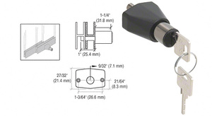 CRL Black Chrome Random Keyed Sliding Door Lock