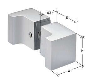 CRL Brushed Nickel Back-to-Back Square Finger Pull Knob