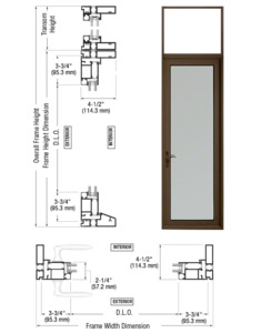CRL-U.S. Aluminum Class I Bronze Black Anodized Series 900 Terrace Door Single Hinge Left Swing Out