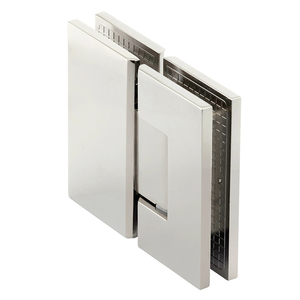 Polished Nickel 180° Glass-to-Glass Adjustable Maxum Series Hinge