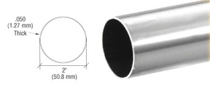 CRL Tube pour main courante, 51 mm (2 po) de diamètre, acier inoxydable brossé