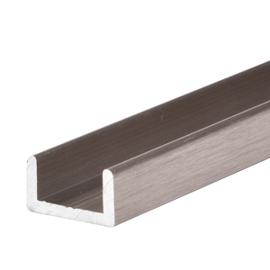 CRL Brushed Nickel Frameless Shower Door Aluminum Regular U-Channel for 1/2" Thick Glass