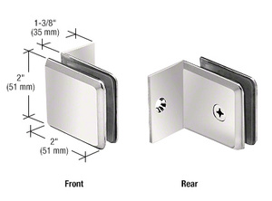 CRL Polished Nickel Fixed Panel Beveled Clamp With Small Leg