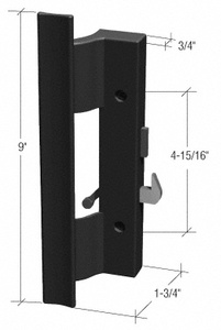 CRL Black Plastic Hook - Style Surface Mount Handle 4-15/16" Screw Holes