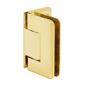 CRL Polished Brass Pinnacle Adjustable Wall Mount Offset Back Plate Hinge