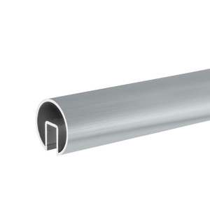 CRL Mill 2-1/2" Extruded Aluminum Cap Rail for 1/2" or 5/8" Glass - 240"
