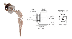 CRL Chrome Lock for Cabinet Sliding Glass Door