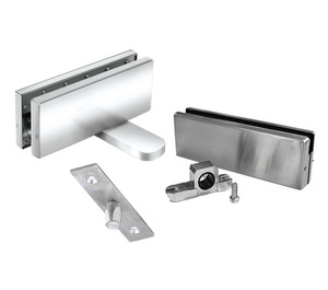 CRL Polished Stainless Steel Hydraulic Patch Door Set No Hold Open