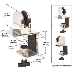 CRL Polished Stainless Round 2" C-Clamp for 1/4" Acrylic or Glass