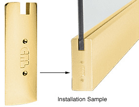 CRL Polished Brass 6" Square End Cap for Sidelite Rails