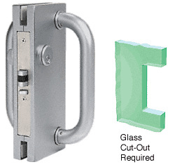CRL Brushed Stainless 4" x 10" RH/LHR Center Lock with Deadlatch
