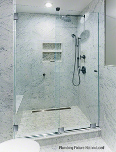 CRL Brushed Nickel Essence Series Basic Sliding Shower Door Kit with Squared Corner Rollers