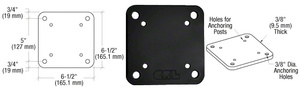 CRL Matte Black 6-1/2" x 6-1/2" Square Base Plate