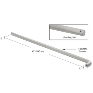 CRL Clear Anodized Astral II Solid Push Bar for 45" Double Acting Doors