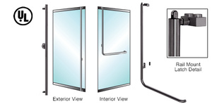 CRL-Blumcraft® Oil Rubbed Bronze Left Hand Reverse Rail Mount Keyed Access "F" Exterior Balanced Door Panic Handle for 3/4" Glass