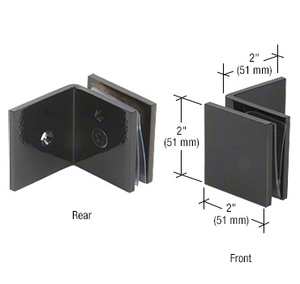 CRL Black Fixed Panel Square Clamp With Large Leg
