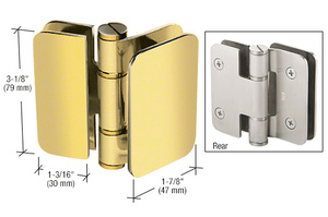 CRL Polished Brass Zurich 02 Series 180 Degree Glass-to-Glass Outswing Bi-Fold Hinge