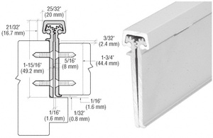 CRL Satin Anodized 83" Roton 224 Series Concealed Leaf Hinge with Lip for 1-3/4" Entry Door