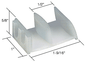 CRL 1-9/16" Wide Tub Enclosure Sliding Door Bottom Guide