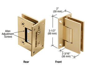 CRL Satin Brass Geneva 337 Series Adjustable Wall Mount Full Back Plate Hinge