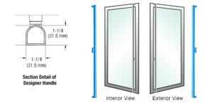 CRL-Blumcraft® Powder Coat Right Hand Reverse Aluminum/Wood Door Mount 'F' Exterior Designer Series Dummy Handle 