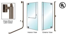 CRL-Blumcraft® Oil Rubbed Bronze Right Hand Reverse Glass Mount Keyed Access "F" Exterior, Top Securing Panic Handle
