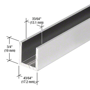 CRL Satin Anodized 1/2" Fixed Panel Shower Door Deep U-Channel - 95"