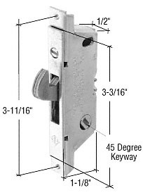 CRL 1/2" Wide Square End Face Automatic Mortise Lock with Automatic Latching for Adams Rite® Doors