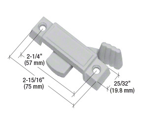 CRL Gray Sliding Window Lock with 2-1/4" Screw Holes and 3/8" Latch Projection