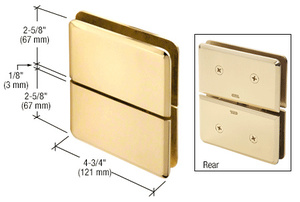 CRL Polished Brass Senior Prima 02 Series Glass-to-Glass Mount Hinge