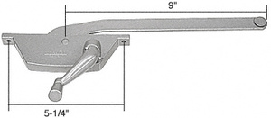 CRL Left Hand Aluminum Casement Window Operator with 9" Arm for Fenestra Windows