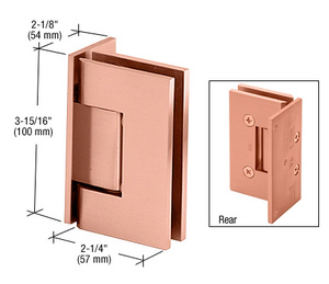 CRL Antique Brushed Copper Vienna 044 Series Wall Mount Offset Back Plate Hinge
