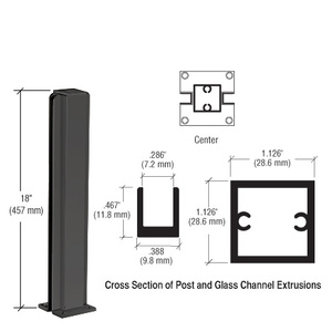 CRL Semi-Gloss Black 18" Center Design Series Partition Post