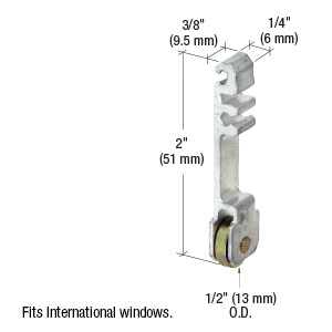 CRL 1/2" Steel Sliding Window Roller for International Windows