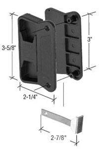 CRL Black Sliding Screen Door Latch and Pull with 3" Screw Holes for Superior Aluminum Doors