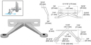 CRL Brushed Stainless Regular Duty Spider Fitting Double Arm "V" Wall Mount Frame