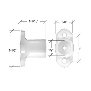 CRL White Nylon Torque Bar Bearing with Flush Back