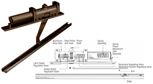 Norton® Dark Bronze 7900 Series No Hold Open Right Hand Interior Door Closer