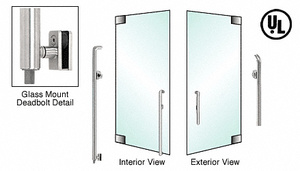 CRL-Blumcraft® Brushed Stainless Right Hand Reverse Glass Mount Cylinder/Thumbturn "P" Exterior Bottom Securing Deadbolt Handle