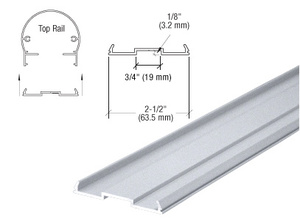 CRL Clear Anodized 241" Top Rail Infill for Pickets