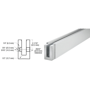 CRL B5S Series Satin Anodized Custom Square Base Shoe Fascia Mount Drilled for 1/2" Glass