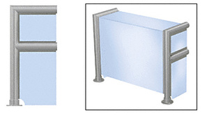 CRL Brushed Stainless Elegant 143 Series 2" Tubing Glass On Top, Shelf, Front, and One End or Both Ends Sneeze Guard
