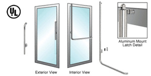 CRL-Blumcraft® Brushed Stainless Left Hand Reverse Aluminum Door Mount Keyed Access "G" Exterior, Top Securing Panic Handle