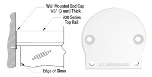 CRL Sky White 300 Series Wall Mount End Cap