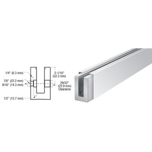 CRL B5S Series Polished Stainless Custom Square Base Shoe Fascia Mount Drilled for 1/2" Glass