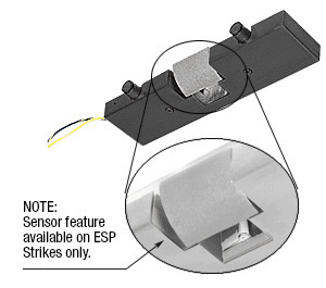 CRL Matte Black Electric Strike With Sensor for Single Doors- Fail Secure