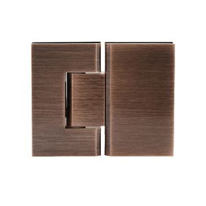 CRL Antique Brushed Copper Geneva 180 Series 180 Degree Glass-to-Glass Standard Hinge